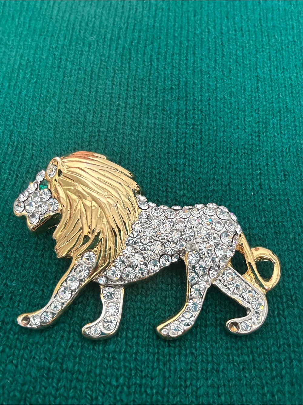 #VintageBrooch by Craft. Gold-toned beautiful Rhinestone Lion. Timeless Style!
